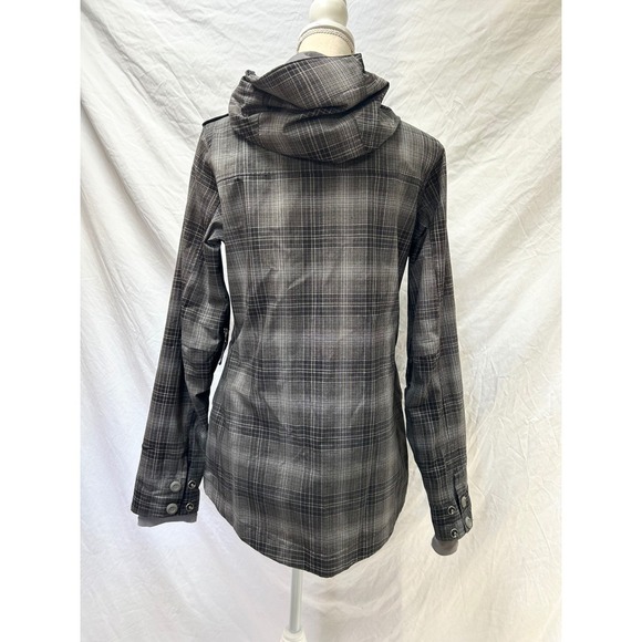 Nike Storm Fit Women's Bellevue Snowboarding Jacket Gray Plaid Full Zip Medium - Picture 2 of 9